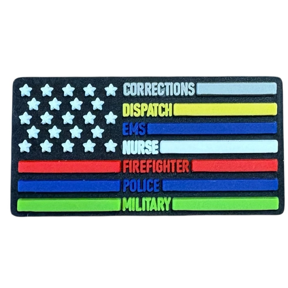 First Responder American Flag Croc Charm